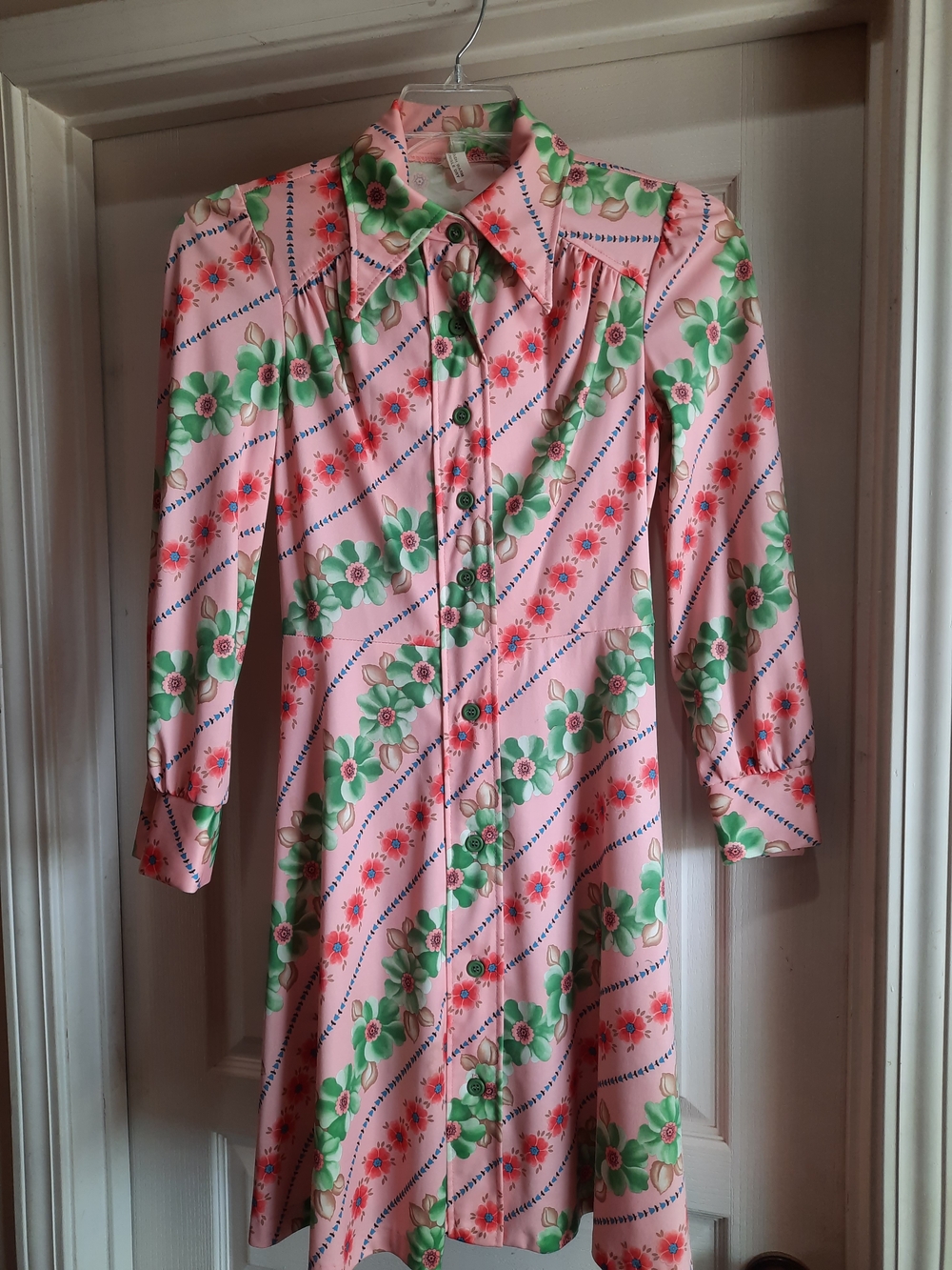 Vintage Pink Button Down Dress